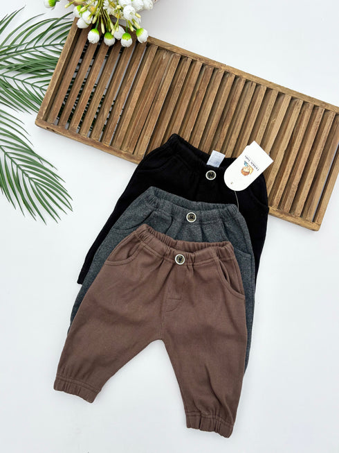 Ribbed Pants Pack of 3 (Brown,Black,Charcoal Grey)