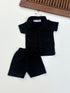 Jet Black Thermal Mesh Co-ord Set