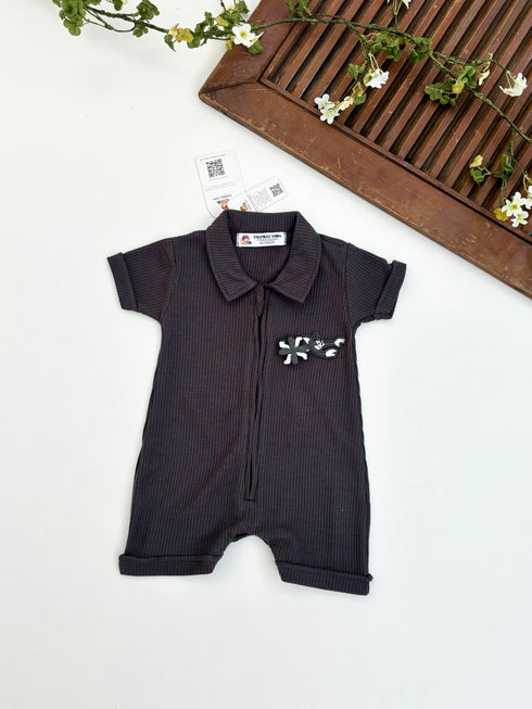 Charcoal Grey Thermal Mesh Sleepsuit