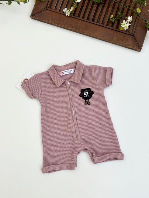 Clay Pink Thermal Mesh Sleepsuit