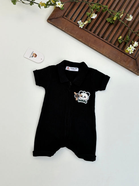 Black Thermal Mesh Sleepsuit