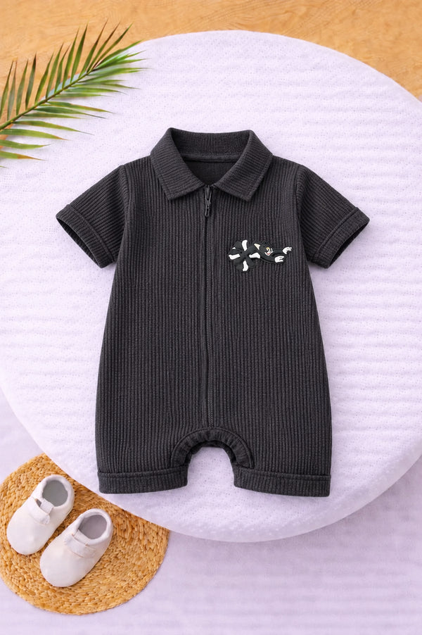 Charcoal Grey Thermal Mesh Sleepsuit