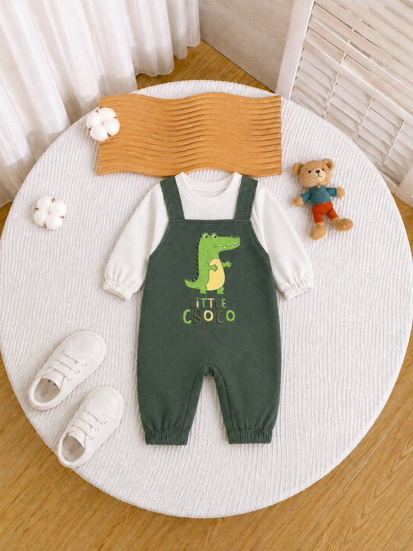 Little Croco Dungaree Romper