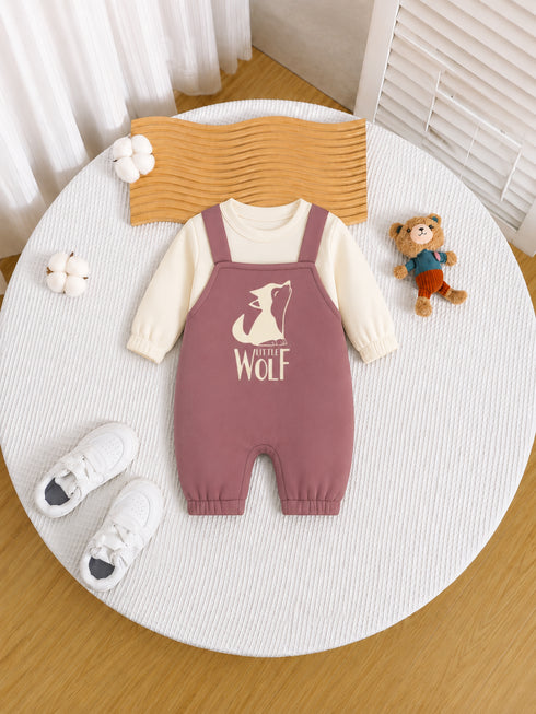 Little Wolf Dungaree Romper