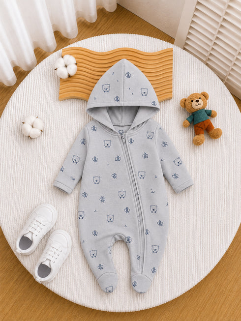 Little Woodland Bear Footed Sleepsuit