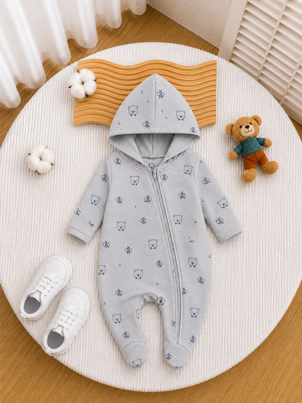 Little Woodland Bear Footed Sleepsuit