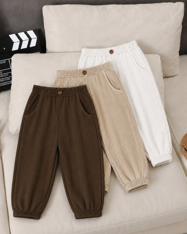 Ribbed Pants Pack of 3 (Brown,Beige,White)