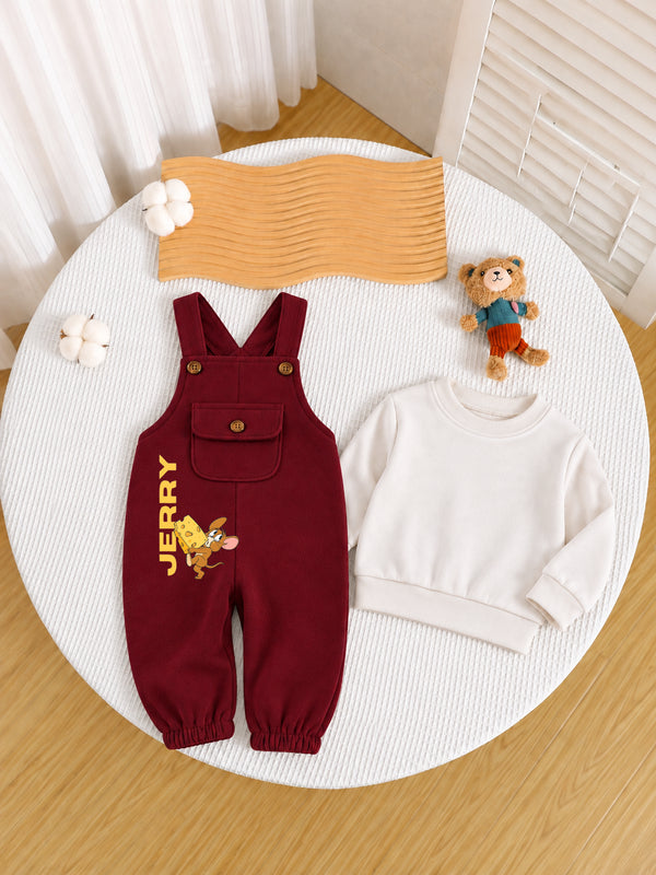 Little Jerry Printed 2 Pcs Dungaree Set