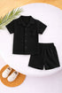 Jet Black Thermal Mesh Co-ord Set