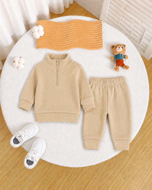 Ribbed HalfZipper Set (M-007)