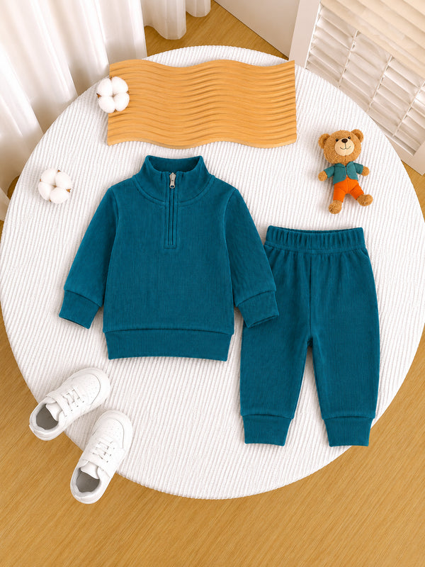 Ribbed HalfZipper Set (M-010)