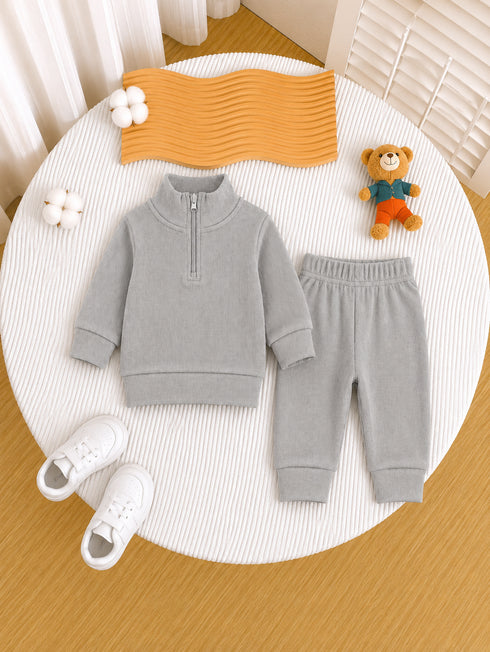 Ribbed HalfZipper Set (M-013)