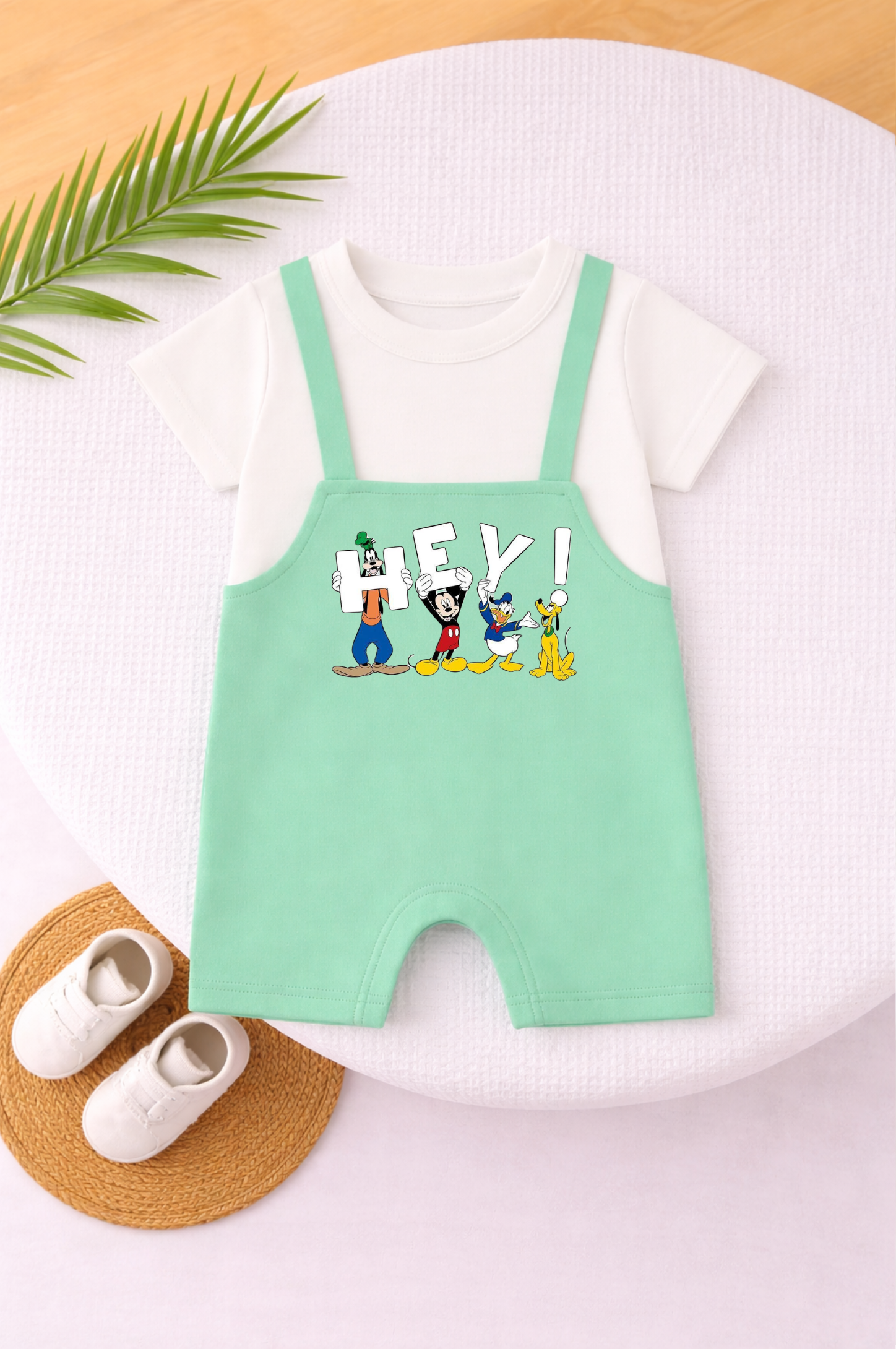 Hey Friends Printed Dungree Romper