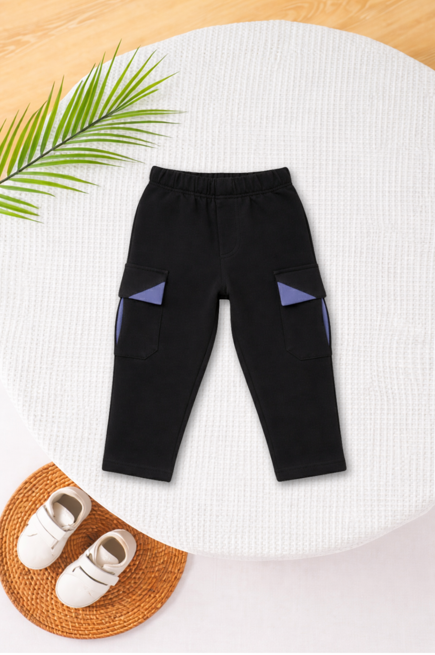 Dual Tone Cargo Pants (Black & Steel Blue)