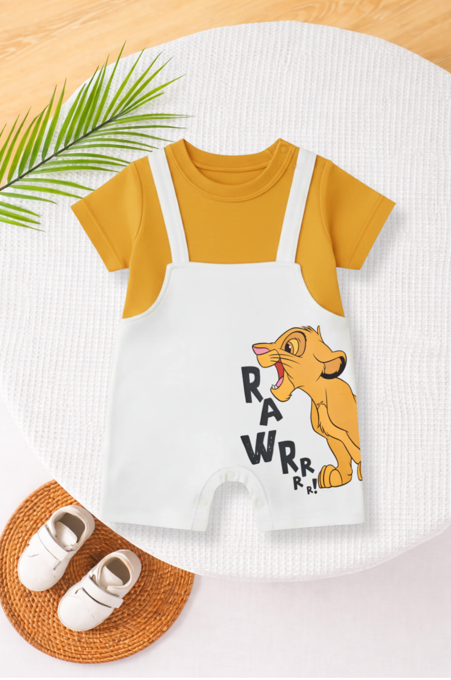 Rawr Printed Dungree Romper