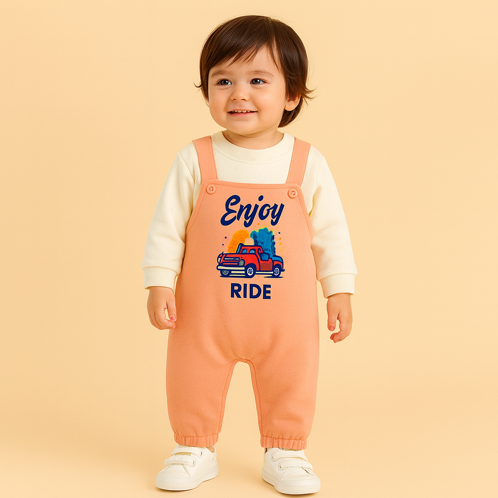 Dino Ride Winter Dungaree Romper