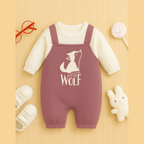 Little Wolf Winter Dungaree Romper