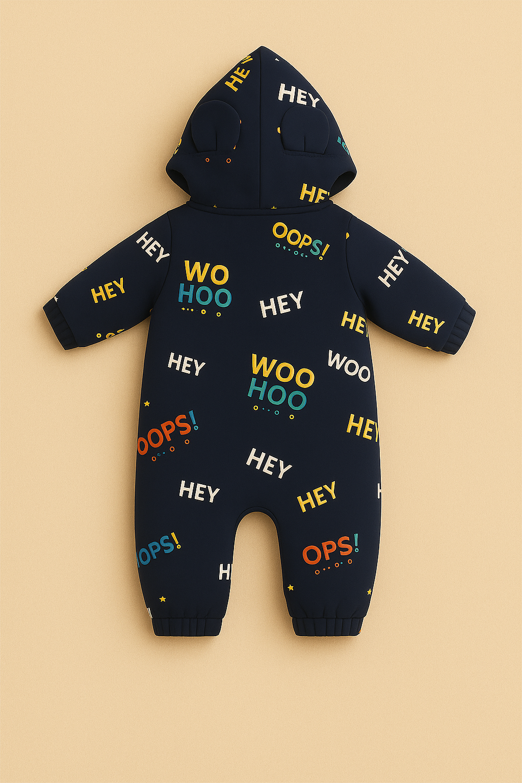 Playful Print Hooded Sleepsuit