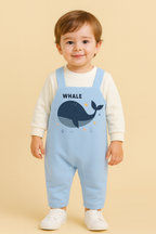 Whale Splash Winter Dungaree Romper