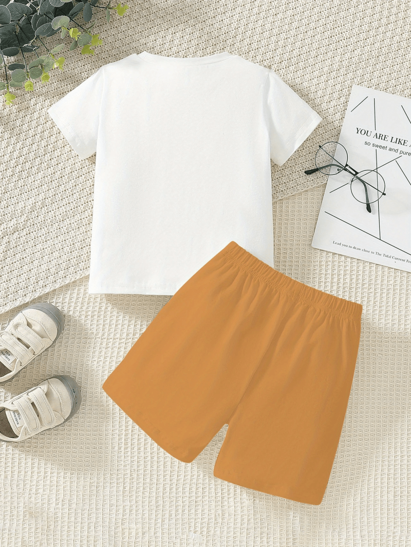 Pluto Cartoon Tee & Brown Short Set