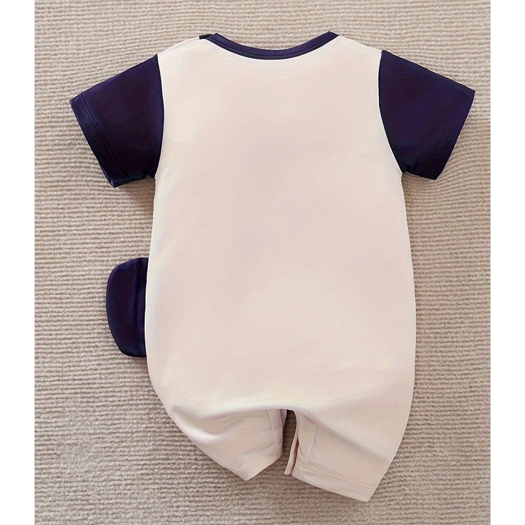 Elephant Printed Romper (Fawn)