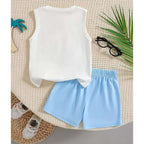 Beach Printed Sleeveless Short Set