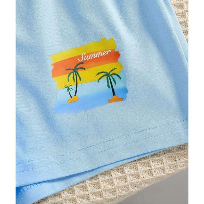 Beach Printed Sleeveless Short Set