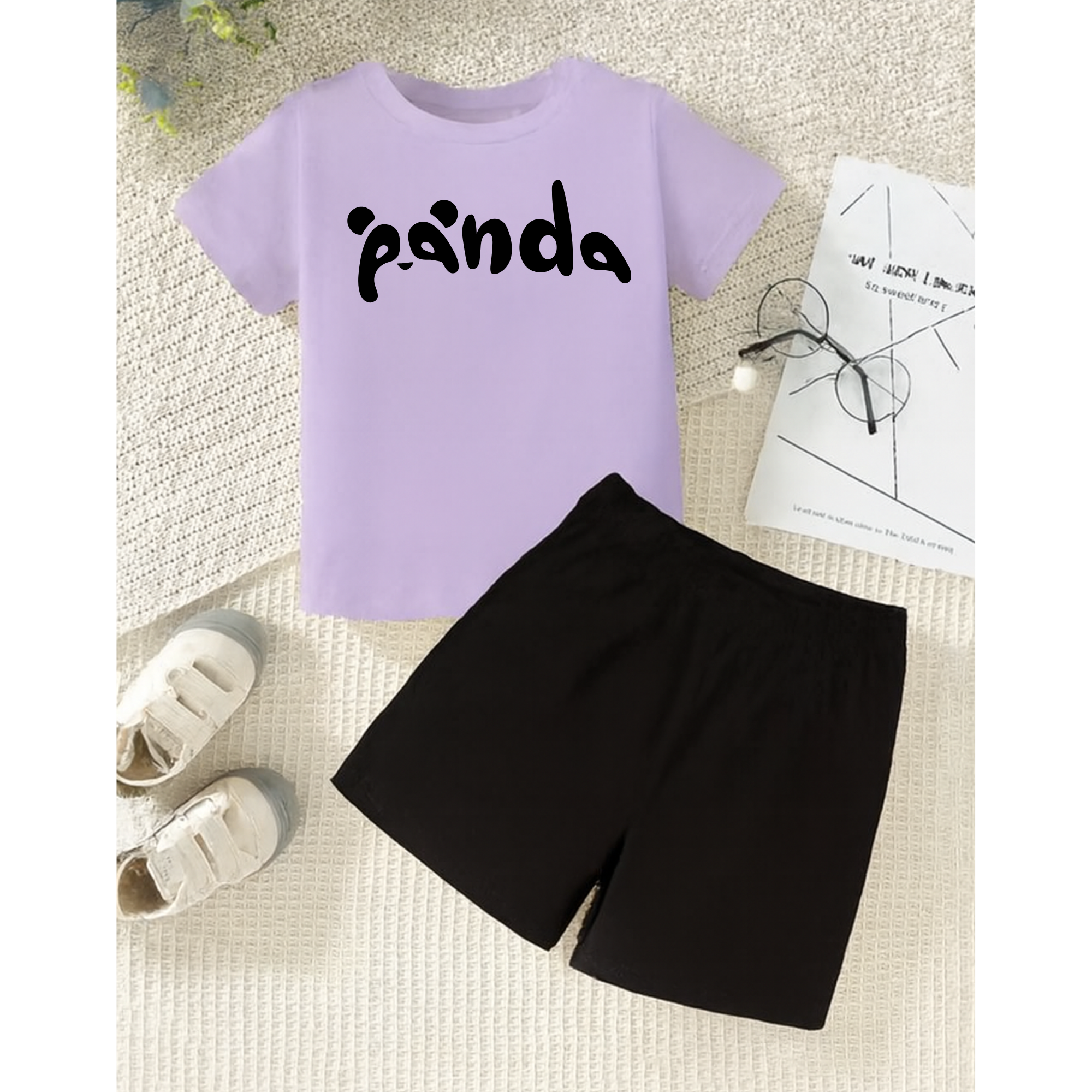 Lilac Panda Short Set