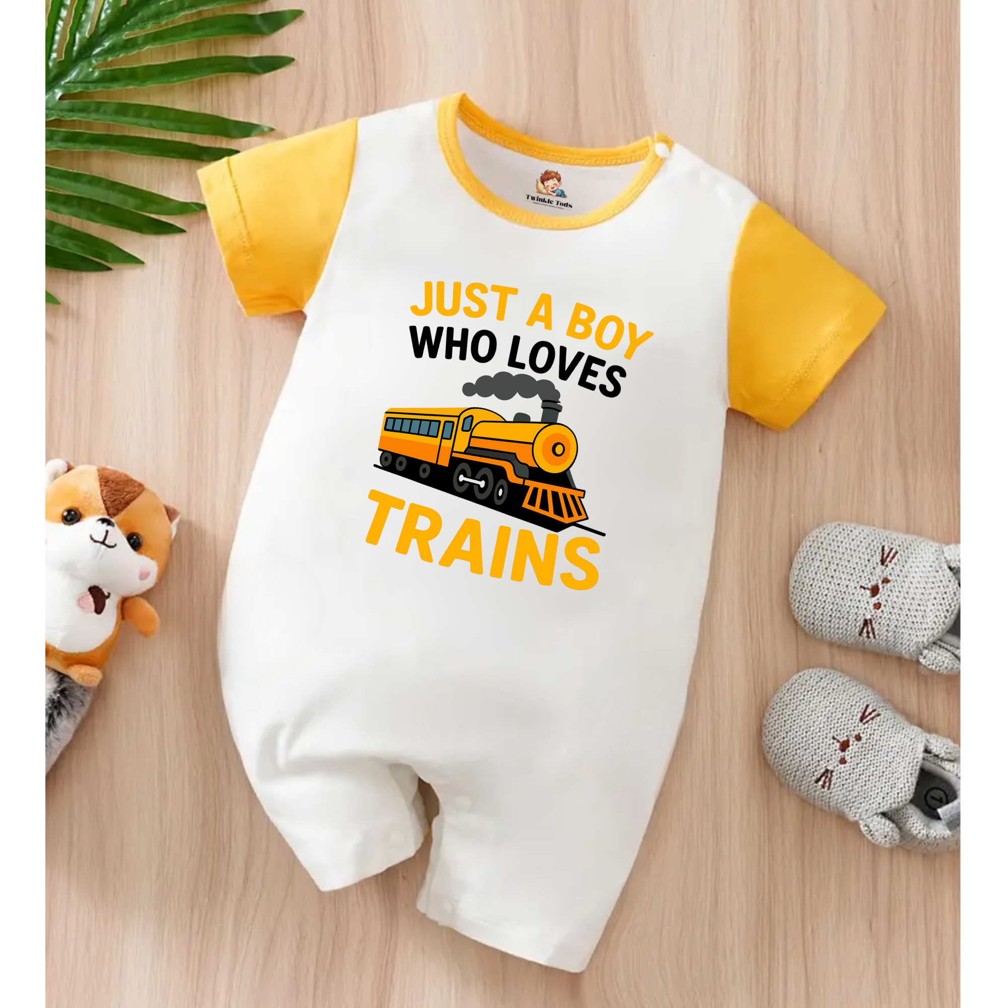Just A Boy Who Loves Trains Romper