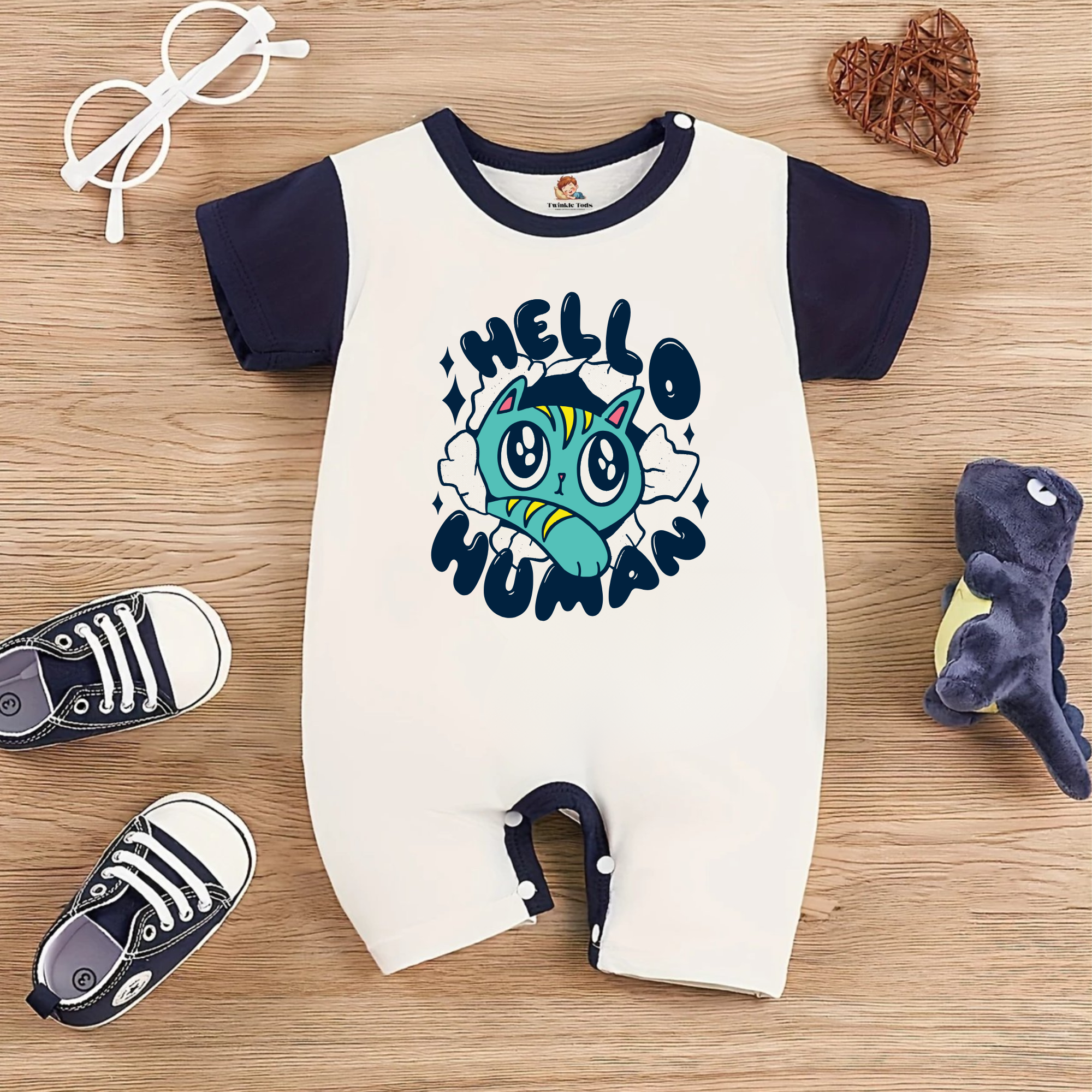 Hello Human Printed Romper