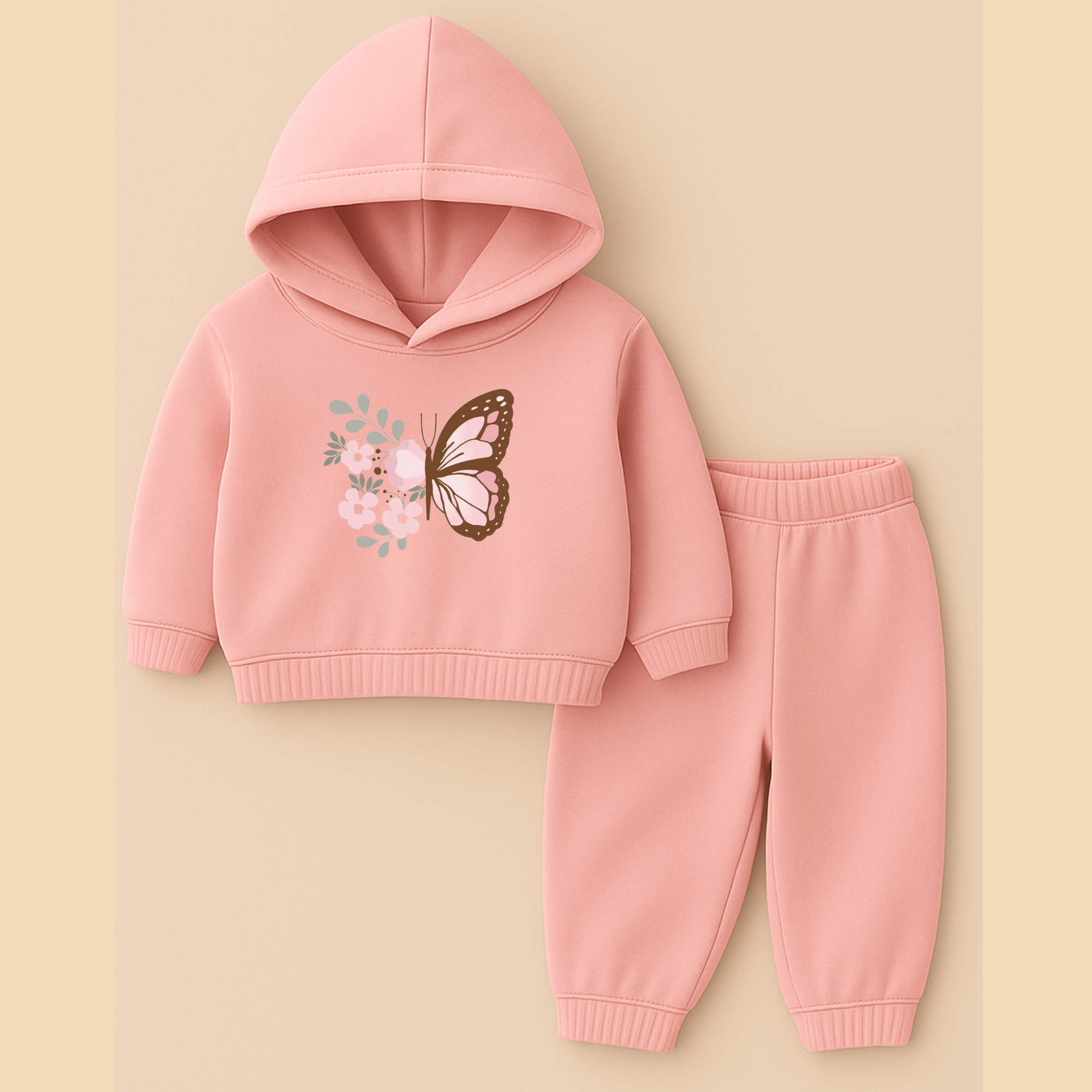 Floral Wings Hoodie Set