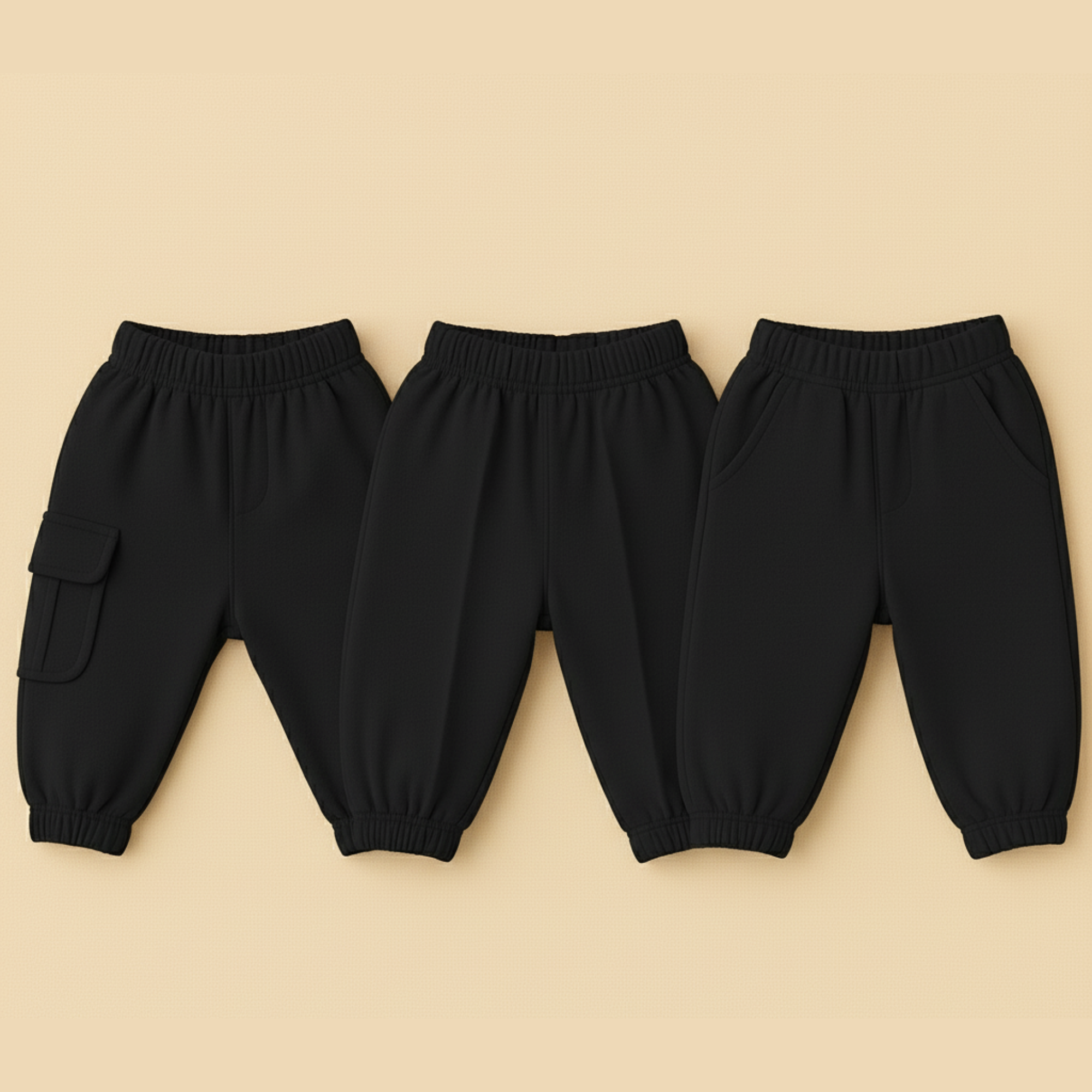 Jade Black Pack of 3 Trousers