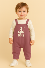 Little Wolf Winter Dungaree Romper