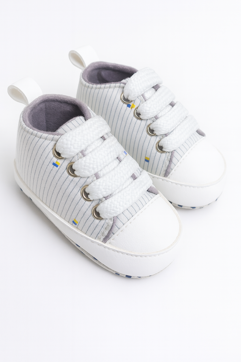 White Canvas Baby Sneakers (Imported)