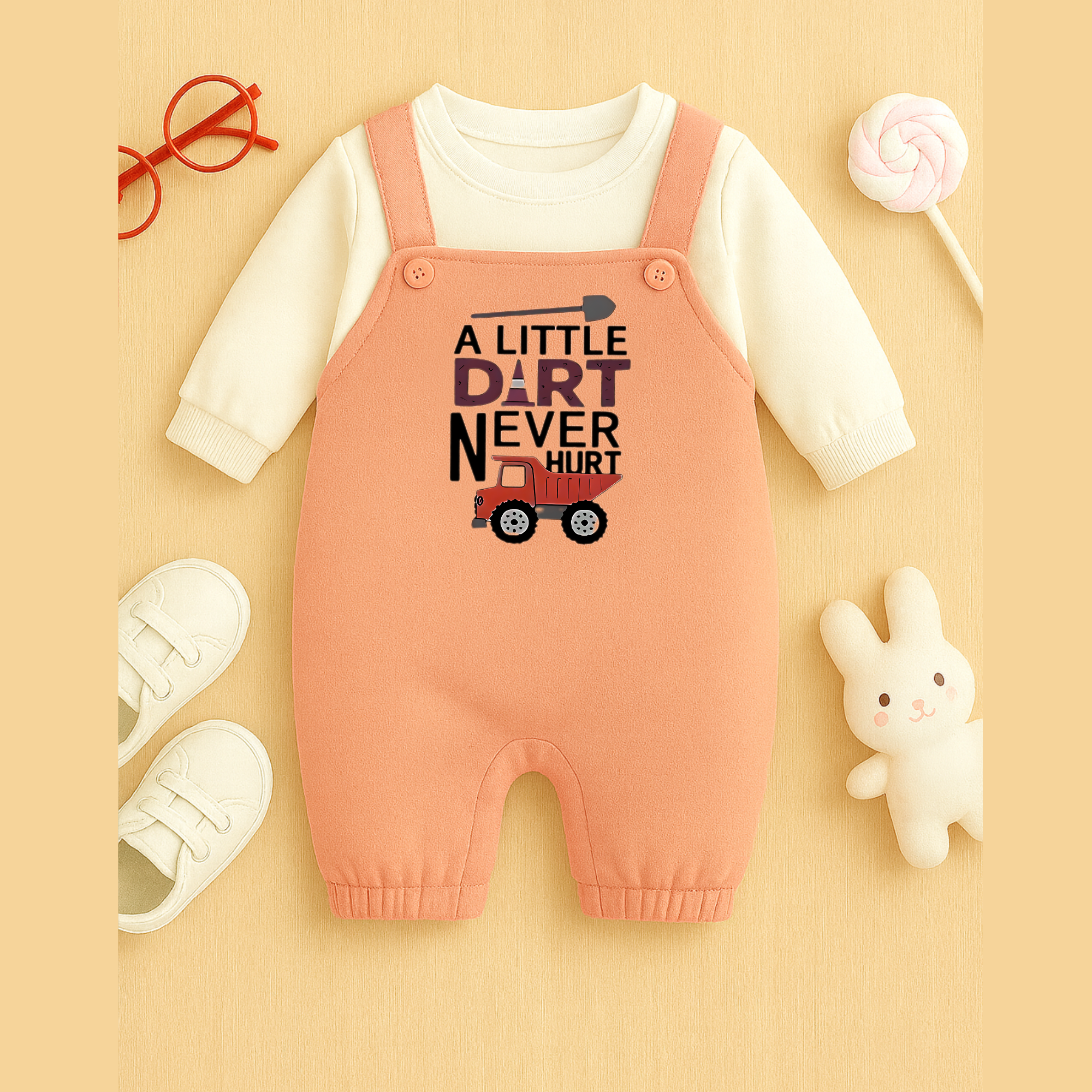 Little Dirt Winter Dungaree Romper