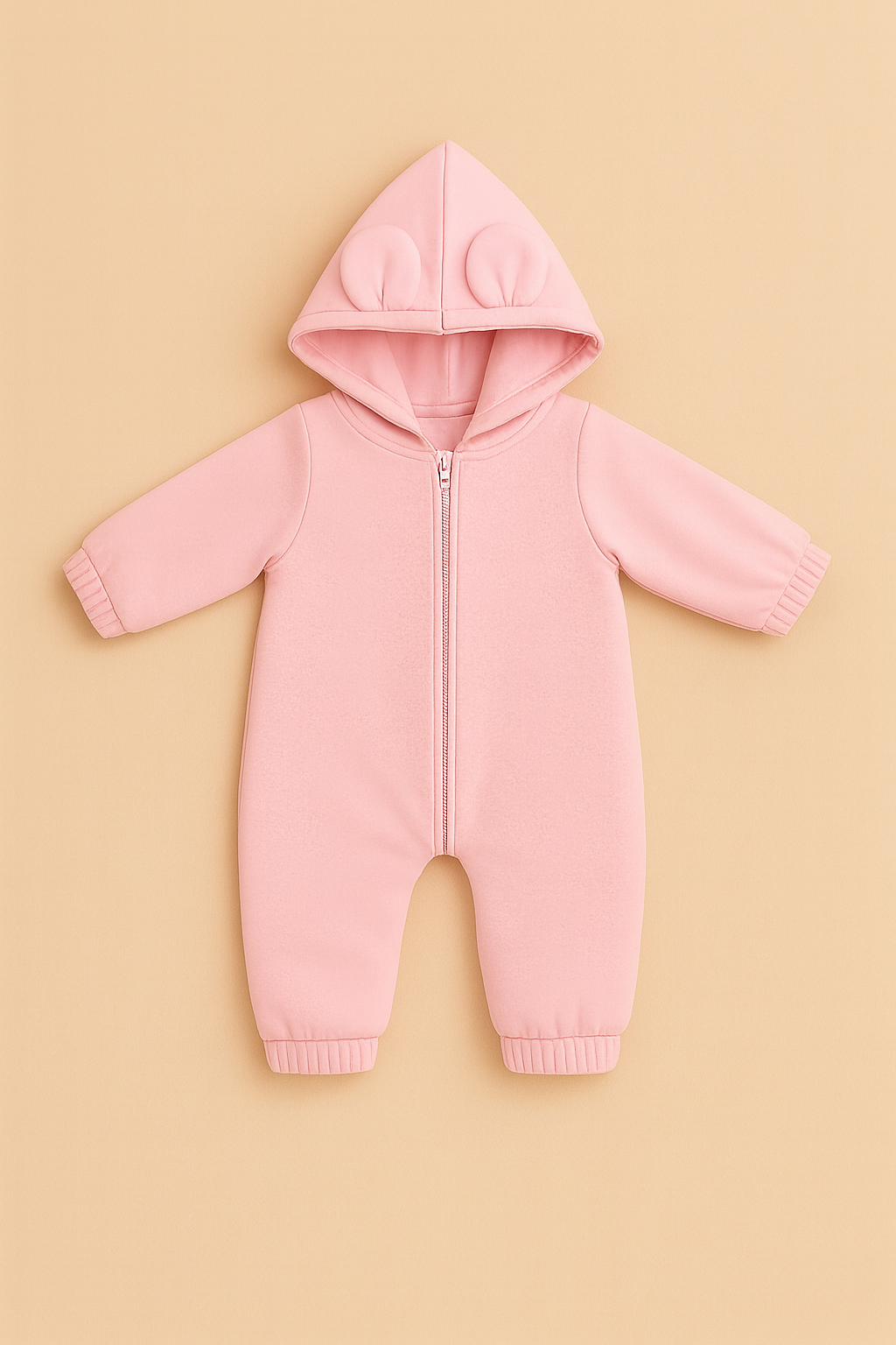 Pink Hooded Sleepsuit