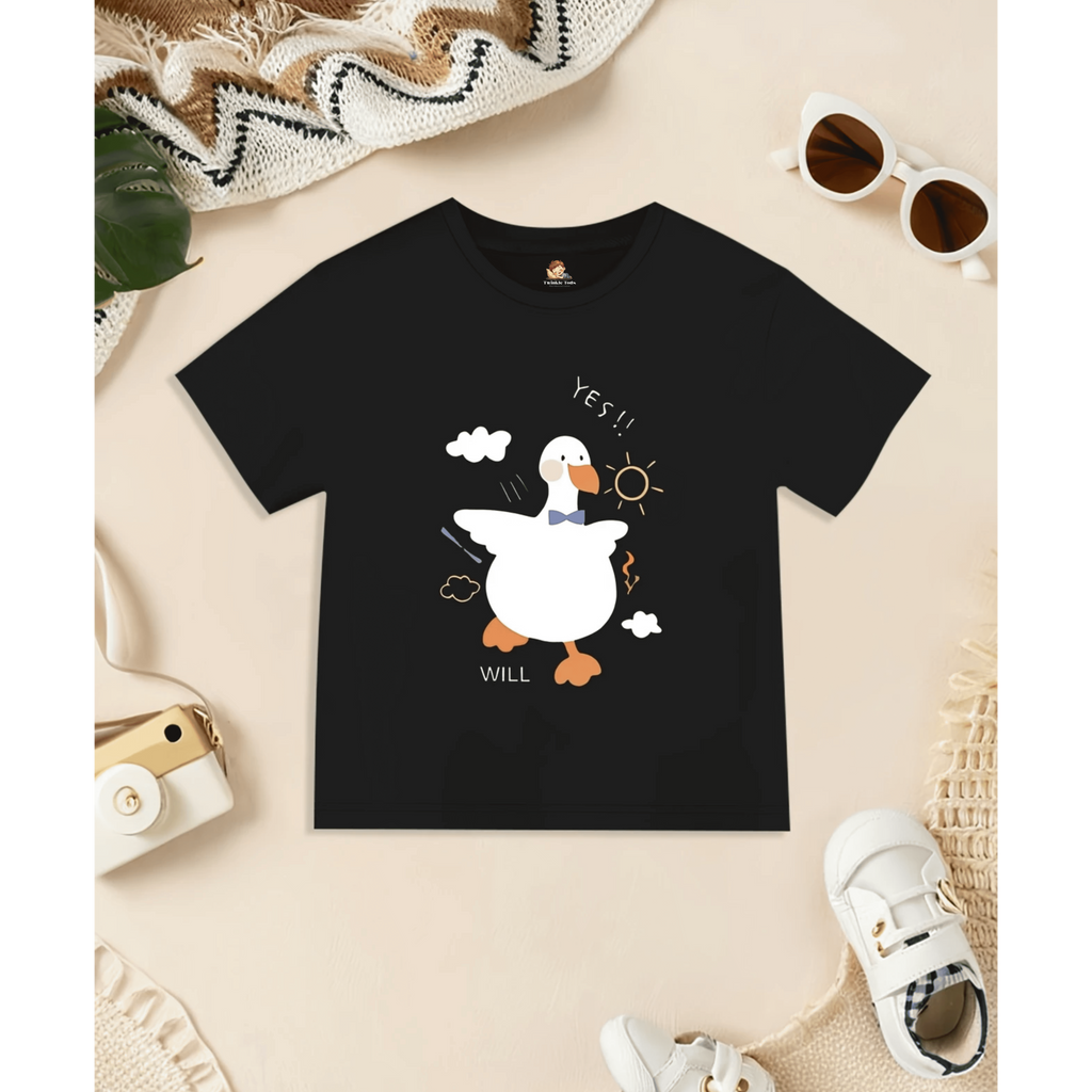 Duck Printed Basic Tee (Black)