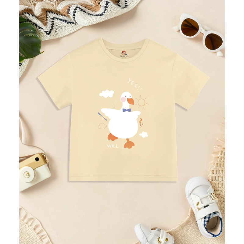 Duck Printed Basic Tee (Fawn)