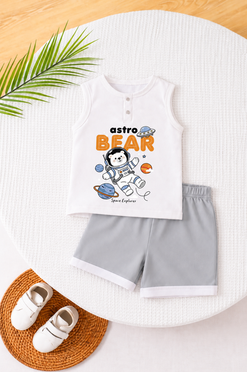 Astro Bear Henley Sando Set | Twinkle Tods