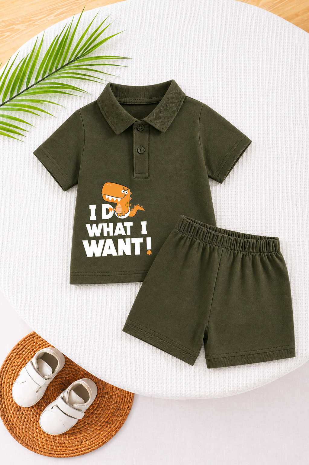 Tiny T-Rex Polo Set | Twinkle Tods