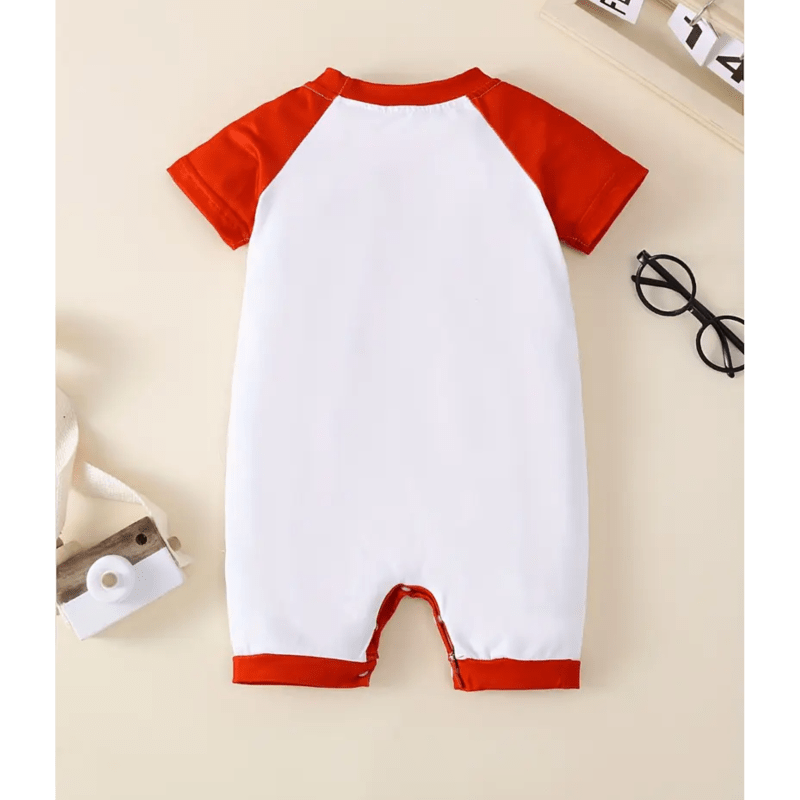 Penguin Printed Romper (Red)