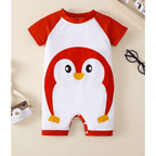 Penguin Printed Romper (Red)