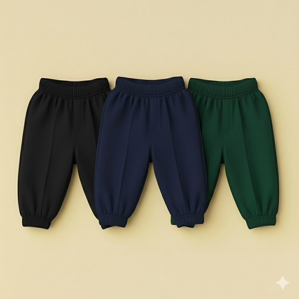 Pack Of 3 Knife pleats ( Black,Navy blue,Forestgreen )