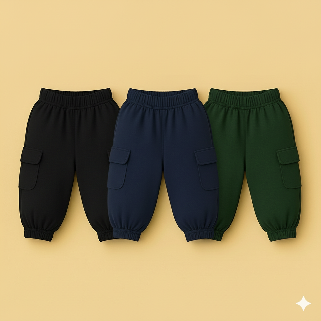 Pack Of 3 cargo pockets ( Black,Navy blue,Forestgreen )
