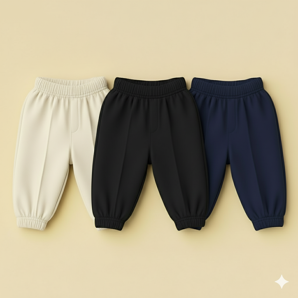 Pack Of 3 Knife pleats ( Offwhite,Black,Navy blue )