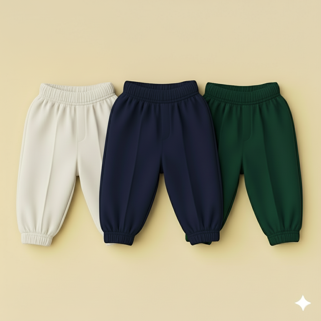 Pack Of 3 Knife pleats ( Offwhite,Navy blue,Forestgreen )