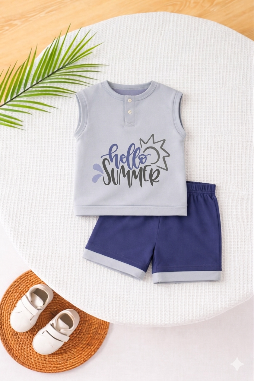 Hello Summer Henley Sando Set