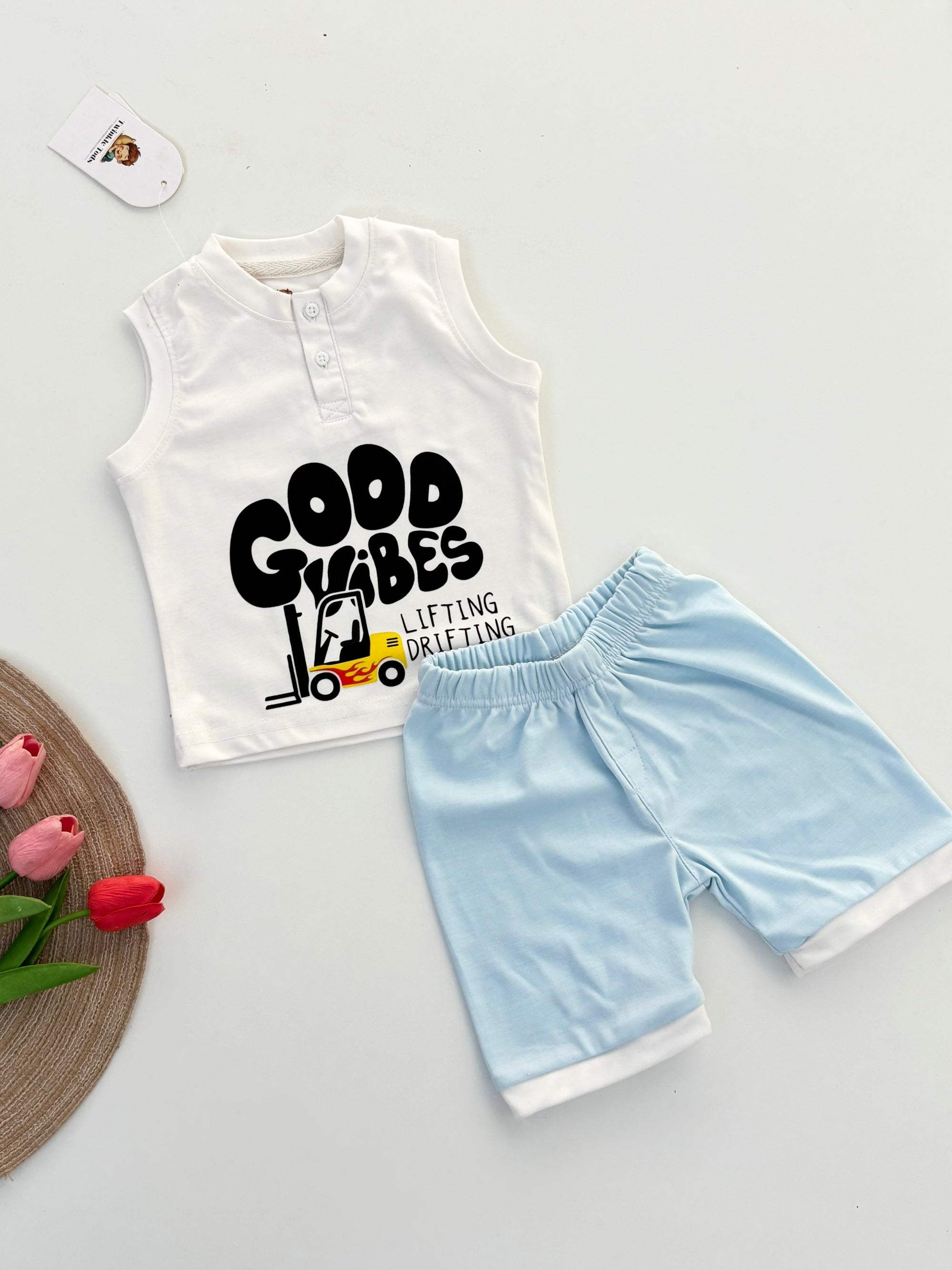 Good Vibes Henley Sando Set