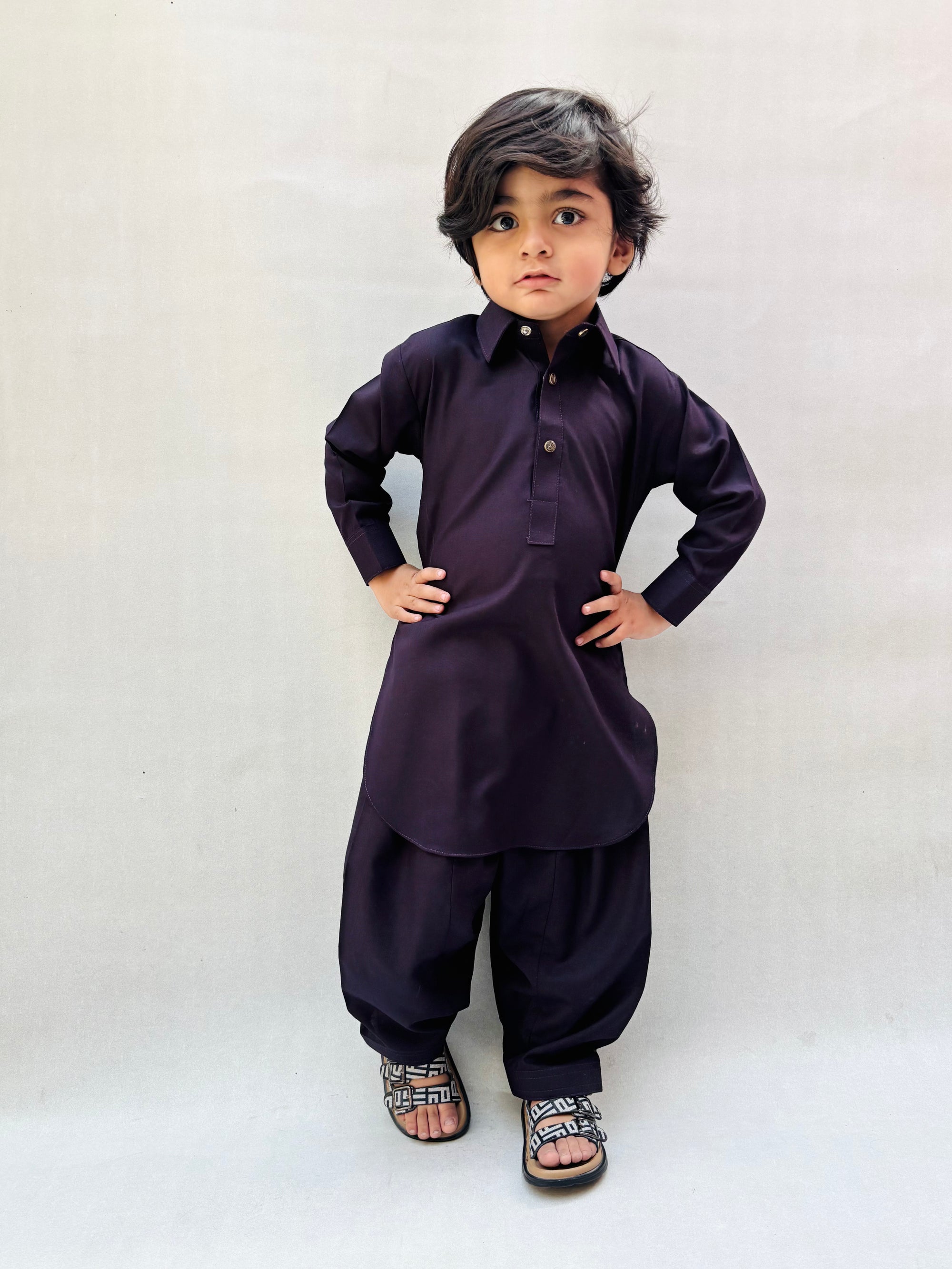 Maroon Blended Kameez Shalwar