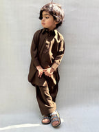 Brown Blended Kameez Shalwar